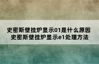 史密斯壁挂炉显示01是什么原因 史密斯壁挂炉显示e1处理方法